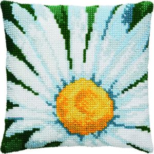 Cross stitch cushion daisy flower,printed