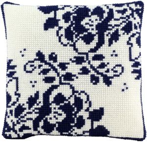 Cross stitch cushion Holland flower, printed