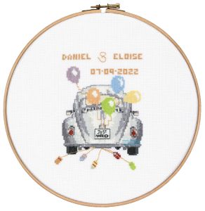 cross stitch just married