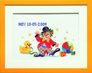 Embroidery kit birthday sampler clown