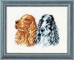 Embroidery kit pair of cocker spaniels
