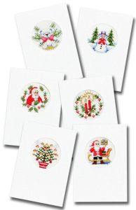 Embroidery kit with 6 Christmas card & envelops