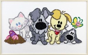 Embroidery kit Woezel & Pip kids with friends