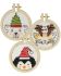 3 embroidery kit christmas ornaments nice for the christmas tree