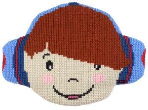 Cross-stitch cushion boy , printed Cross-stitch cushion boy , printed
