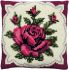 cross stitch cushion classic red rose printed
