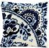 cross stitch cushion delft blue printed