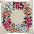 cross stitch cushion flower garland printed