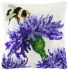 cross stitch cushion flowers with bumblebee printed