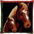 cross stitch cushion horse and foal printed