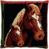 Cross stitch cushion Horse and foal printed