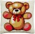 Cross stitch cushion teddy printed
