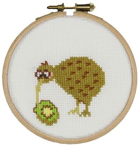 Cross stitch funny kiwi bird
