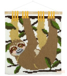 Cross-stitch wall hanger / cushion sloth ,printed
