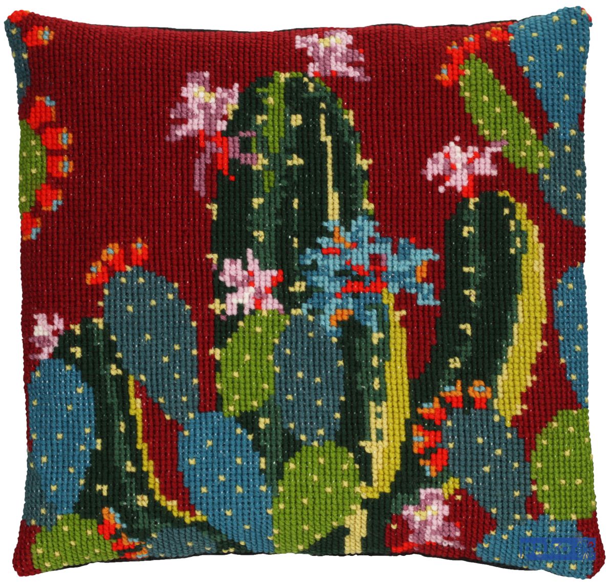 diy wollen kussen cactussen borduurpakket voorbedrukt