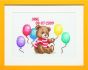embroidery kit birthday samples teddy with balloons