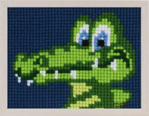 Embroidery kit crocodile for children, painted Embroidery kit crocodile for children, painted