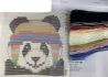 Embroidery kit for children short flat stitch panda.