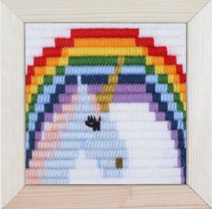 Embroidery kit for children short flat stitch unicorn