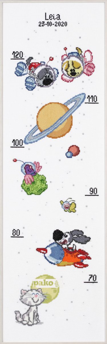 embroidery kit growth chart kids woezelpip in space