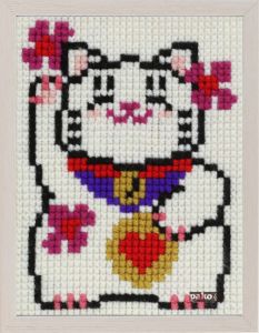 Embroidery kit lucky cat for children , painted Embroidery kit lucky cat for children , painted