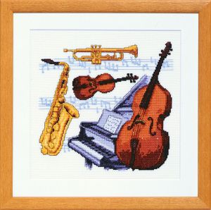 Embroidery kit musical instruments