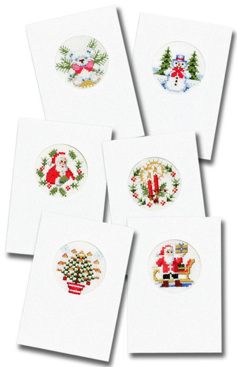 embroidery kit with 6 christmas card envelops