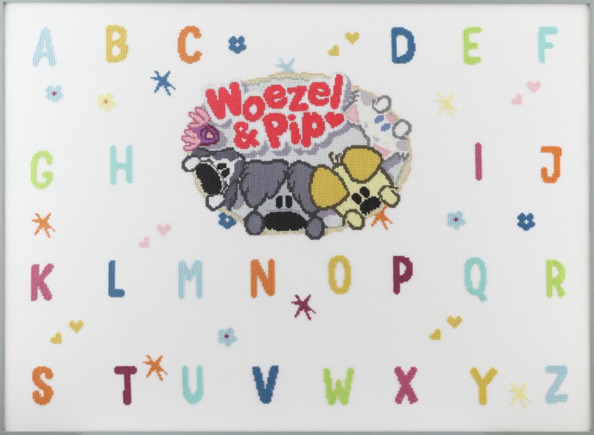 embroidery kit woezel pip kids abc with friends