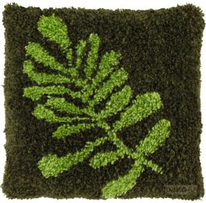 Latch hook cushion kit leaf green
