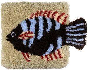 Latch hook cushion kit tropical fish, printed Latch hook cushion kit tropical fish, printed